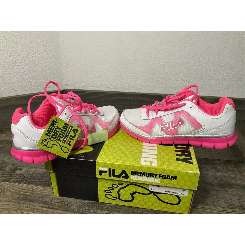 Fila 5HR18034 Running Shoe - Women's Size 7.5  Pink/White Lace-Up   [32]